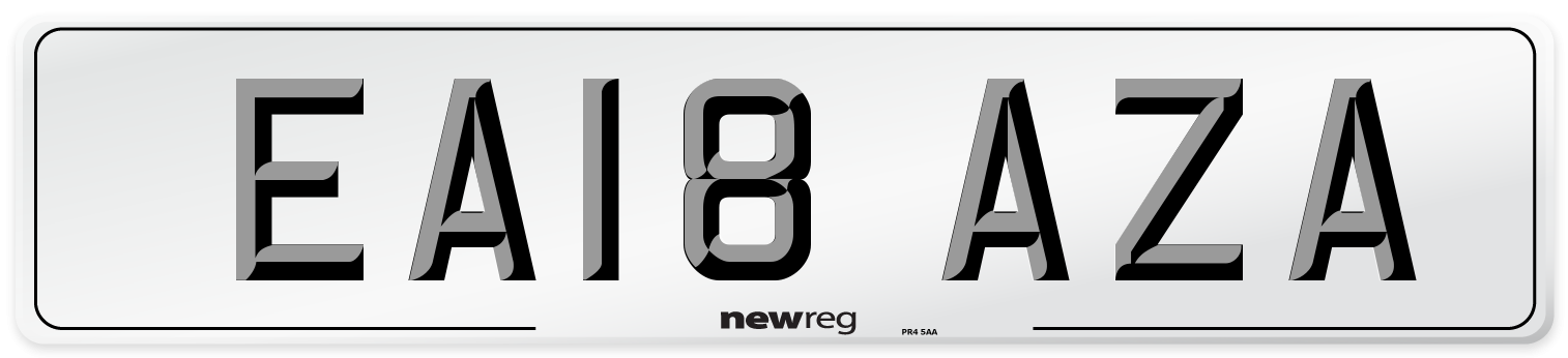 EA18 AZA Number Plate from New Reg